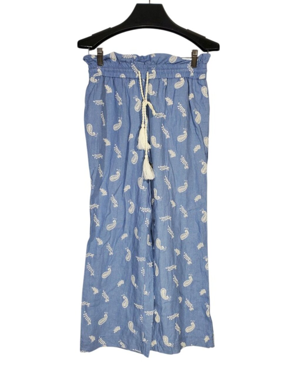 House of Harlow Paisley Pants Women's S Embroidered Linen Blend Boho Coastal